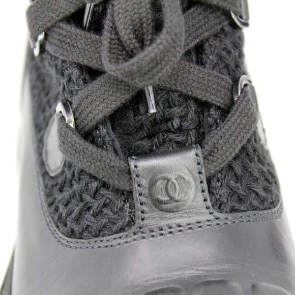 SOLD Chanel Black Tweed Winter Boots - Picture 5 of 5